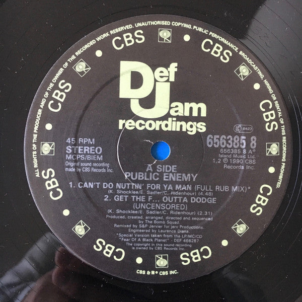 Public Enemy : Can't Do Nuttin' For Ya Man (12", Single, Ltd)