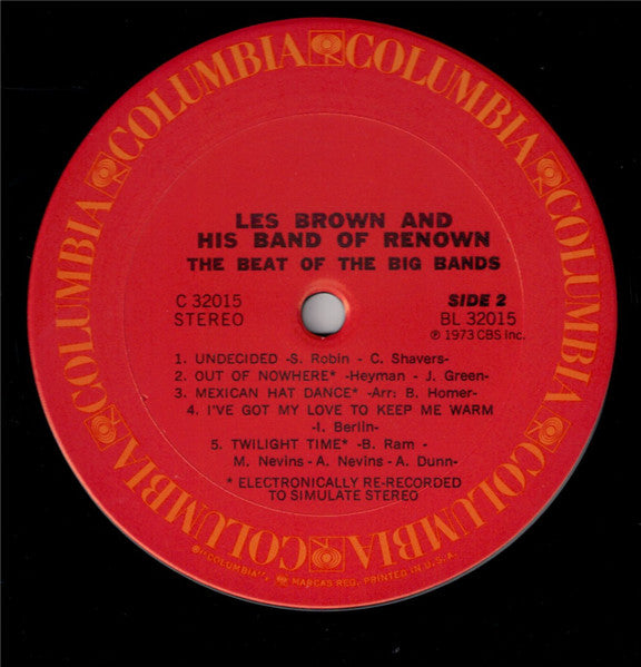 Les Brown And His Band Of Renown : The Beat Of The Big Bands (LP, Comp)