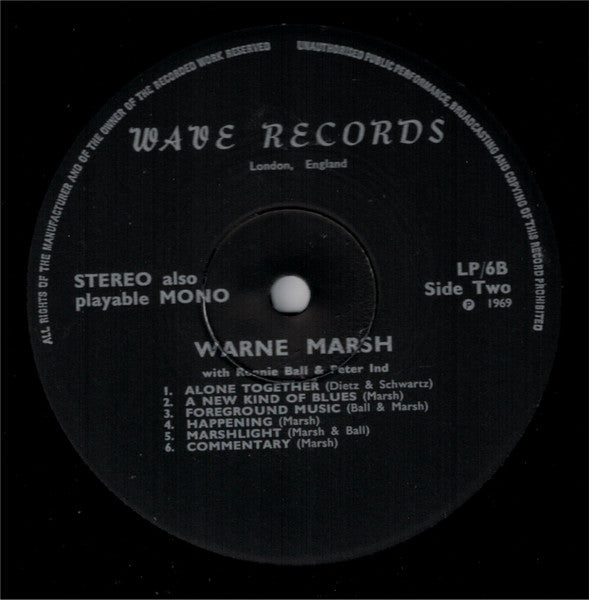 Warne Marsh : Release Record. Send Tape. (LP, Album)