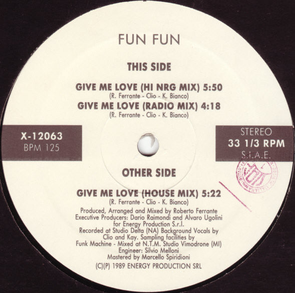 Fun Fun : Give Me Love (12")
