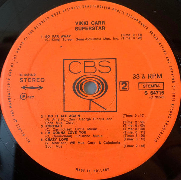 Vikki Carr : Superstar (LP, Album)