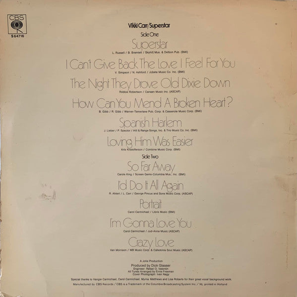 Vikki Carr : Superstar (LP, Album)