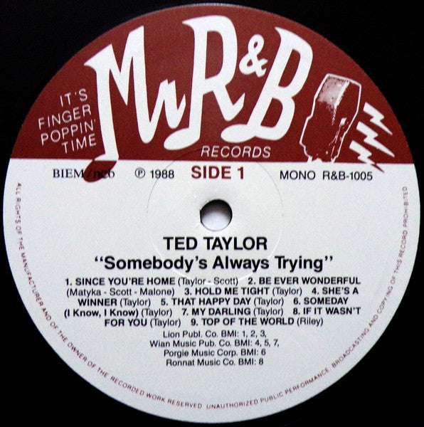 Ted Taylor : Somebody's Always Trying (LP, Comp, Mono)