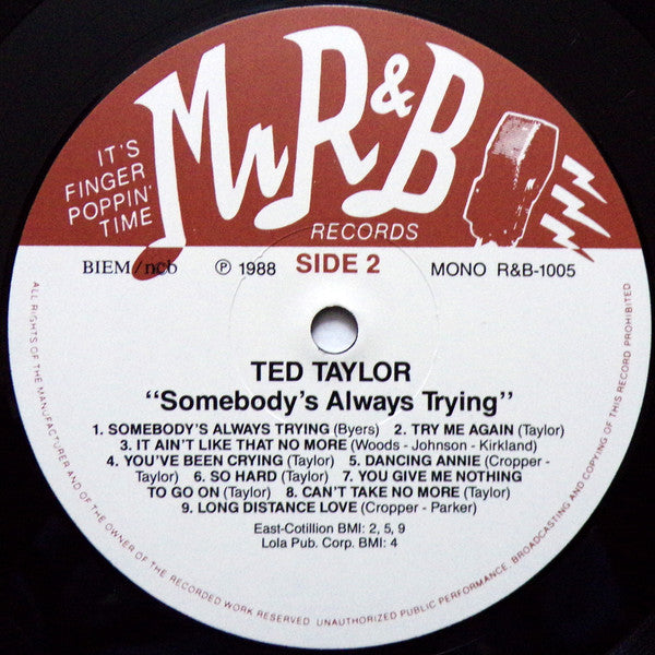 Ted Taylor : Somebody's Always Trying (LP, Comp, Mono)