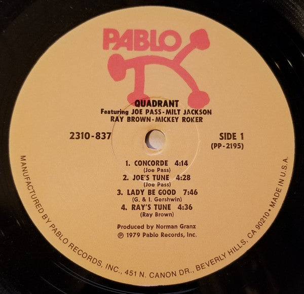 Quadrant (6) Featuring Joe Pass, Milt Jackson, Ray Brown, Mickey Roker : Quadrant (LP, Album)