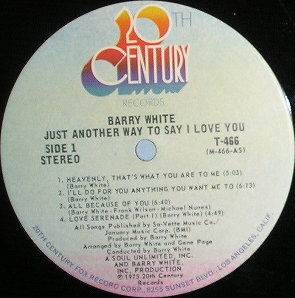 Barry White : Just Another Way To Say I Love You (LP, Album, San)