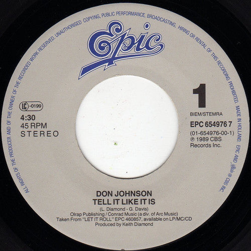 Don Johnson : Tell It Like It Is (7", Single)