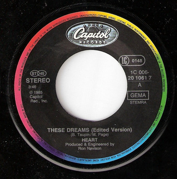 Heart : These Dreams (7", Single)