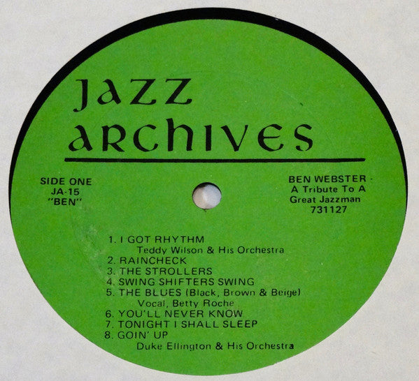 Ben Webster : Ben - A Tribute To A Great Jazzman (LP)