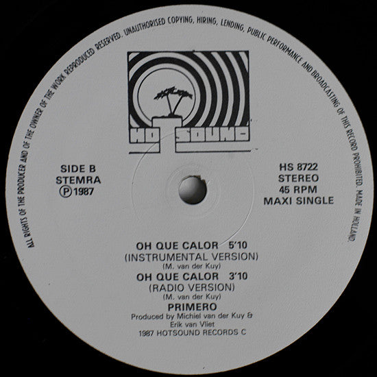 Primero : Oh Que Calor (12", Maxi)
