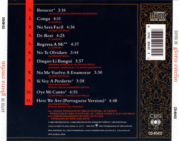 Gloria Estefan : Exitos De Gloria Estefan (CD, Comp, RP)