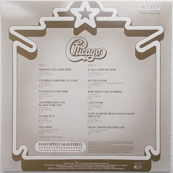 Chicago (2) : Starsound Collection (LP, Comp, Hal)