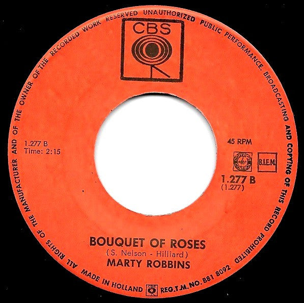 Marty Robbins : Don't Worry / Bouquet Of Roses (7", Single)