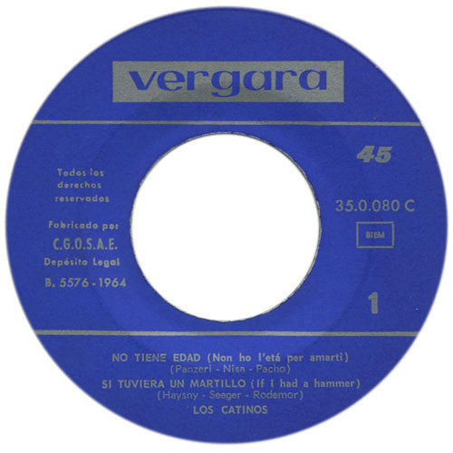 Los Catinos : Sapore Di Sale (7", EP, RE, Blu)