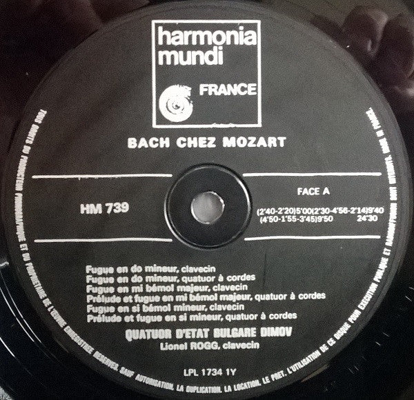 Johann Sebastian Bach - Wolfgang Amadeus Mozart / Lionel Rogg - The Dimov Bulgarian State Quartet : Bach Chez Mozart (LP)