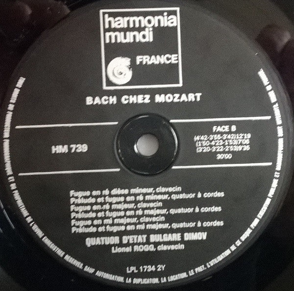 Johann Sebastian Bach - Wolfgang Amadeus Mozart / Lionel Rogg - The Dimov Bulgarian State Quartet : Bach Chez Mozart (LP)