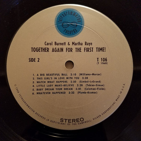 Carol Burnett & Martha Raye : Together Again For The First Time (LP, Album)