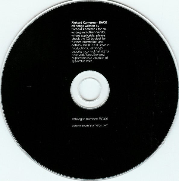 Richard Cameron : Back (CD, Album)