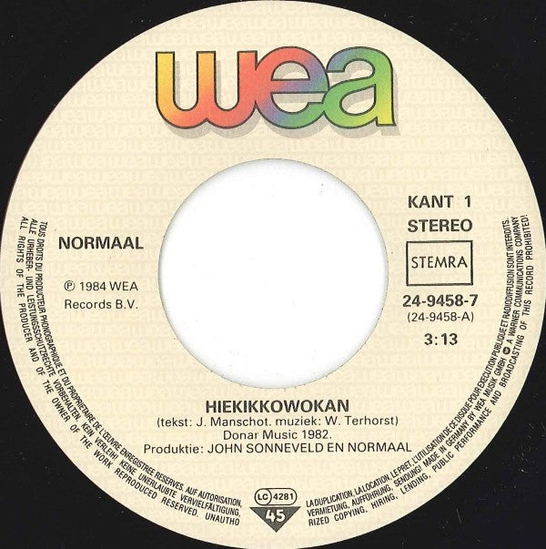 Normaal : Hiekikkowokan (7", Single)