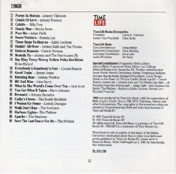 Various : The Spirit Of The 60s: 1960 (CD, Comp)