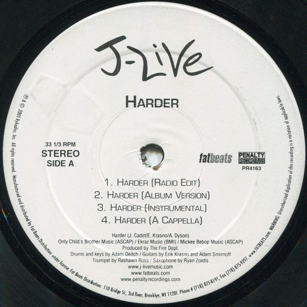 J-Live : Harder / Do My Thing (12")