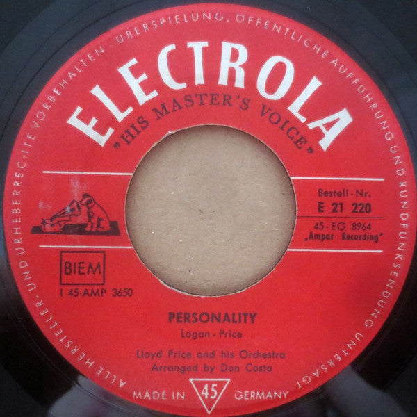 Lloyd Price And His Orchestra : Personality (7")