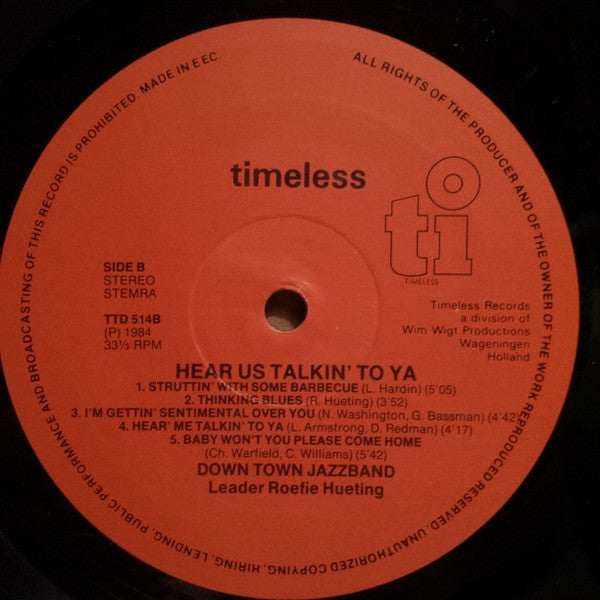 The Down Town Jazz Band : Hear Us Talkin' To Ya (LP, Album)