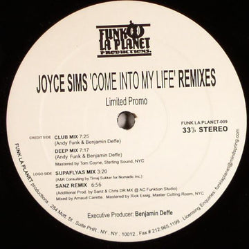 Joyce Sims : Come Into My Life (Remixes) (12", Ltd, Promo)