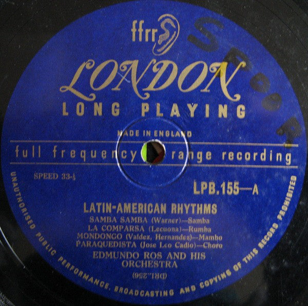 Edmundo Ros & His Orchestra : Latin Rhythms (10", Album)