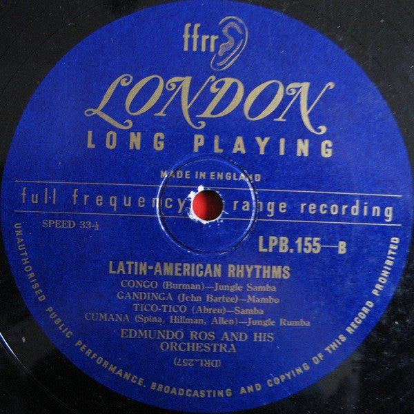 Edmundo Ros & His Orchestra : Latin Rhythms (10", Album)