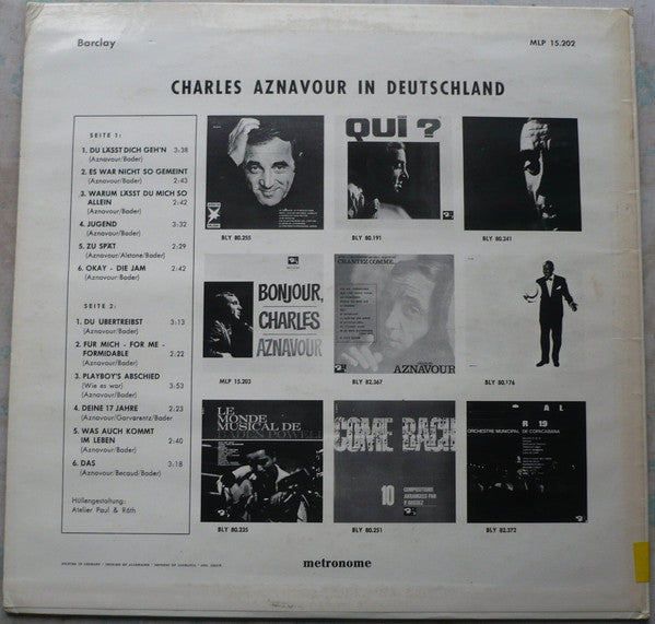 Charles Aznavour : Charles Aznavour In Deutschland (LP, Album)