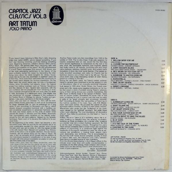 Art Tatum : Solo Piano (LP, Comp, Mono)