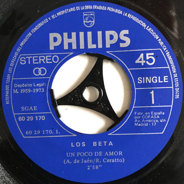 Los Beta : Un Poco De Amor (7")