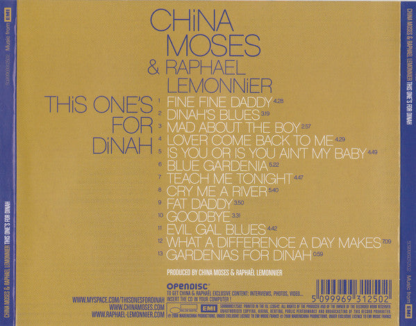 China Moses & Raphaël Lemonnier : This One's For Dinah (CD, Album, Enh)