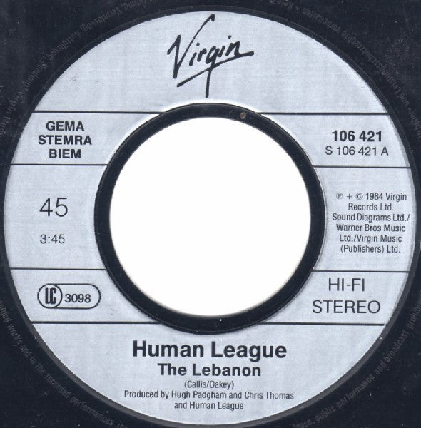 The Human League : The Lebanon (7", Single)