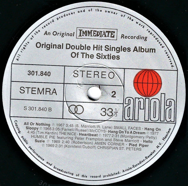 Various : Original Double Hit Singles Album Of The Sixties (2xLP, Comp)