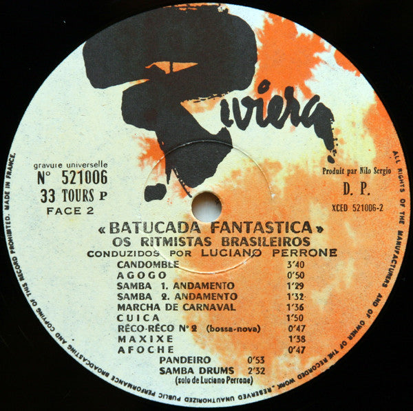 Os Ritmista Brasileiros* Conduzidos Por Luciano Perrone : Batucada Fantastica (LP, RE)