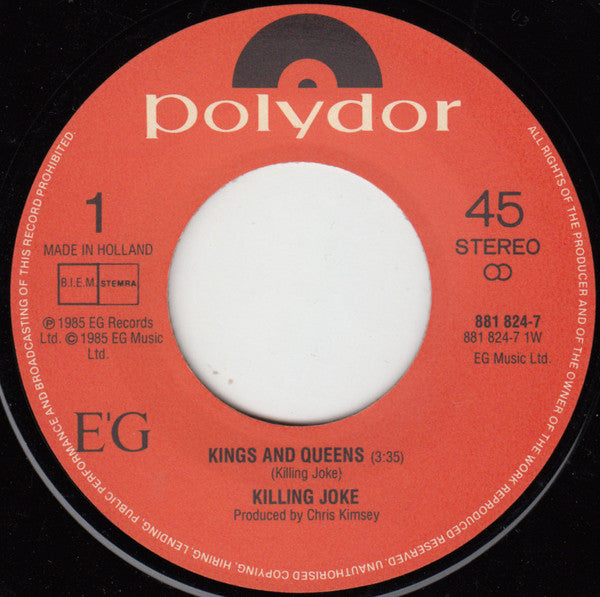 Killing Joke : Kings And Queens (7")