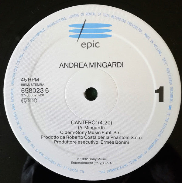 Andrea Mingardi : Cantero' (12", Maxi)