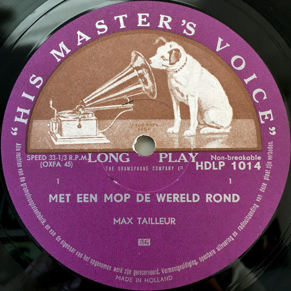 Max Tailleur : Met Een Mop De Wereld Rond (10", Album)