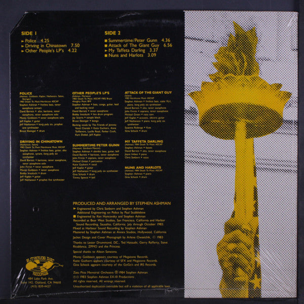 Stephen Ashman, Zasu Pitts Memorial Orchestra : Cooler Than Death (LP, Album)