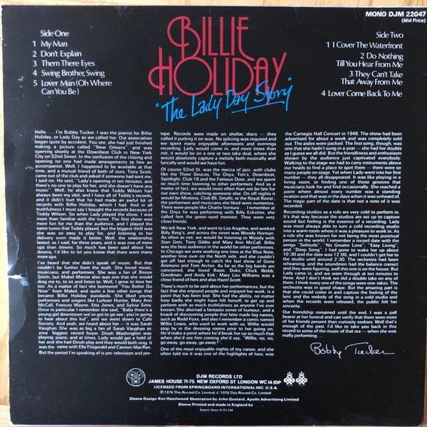 Billie Holiday : The Lady Day Story (LP, Comp, Mono)