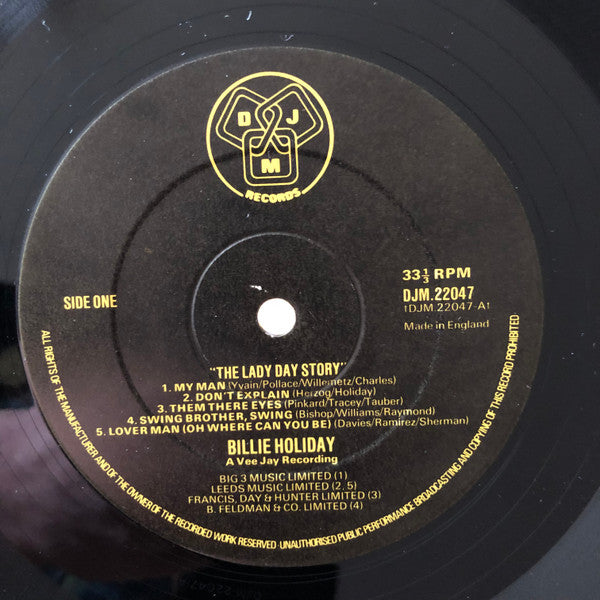 Billie Holiday : The Lady Day Story (LP, Comp, Mono)