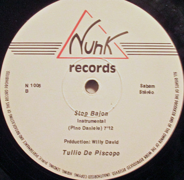 Tullio De Piscopo : Stop Bajon (12")