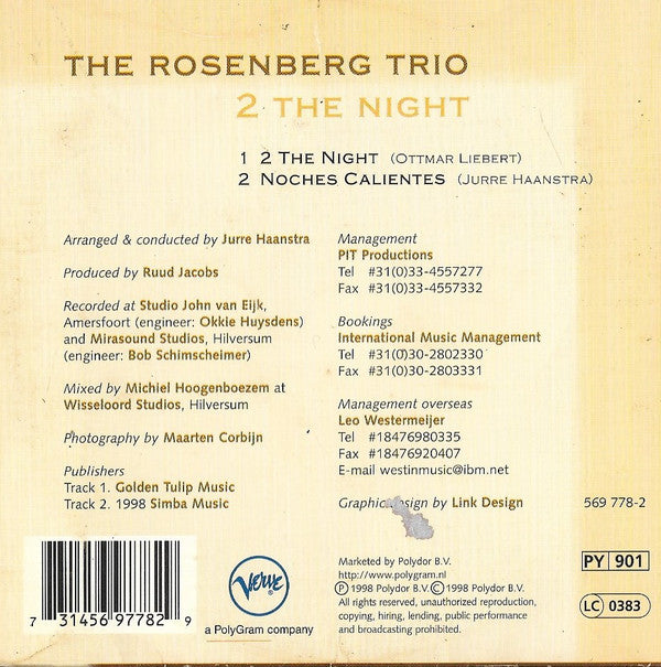 The Rosenberg Trio : 2 The Night (CD, Single)