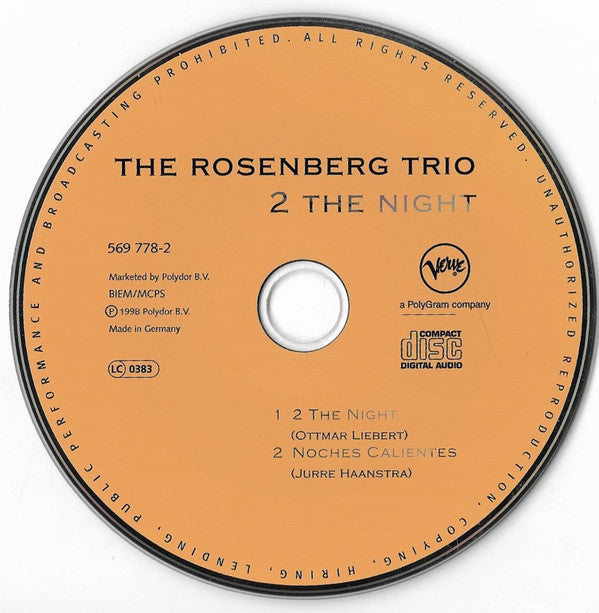 The Rosenberg Trio : 2 The Night (CD, Single)