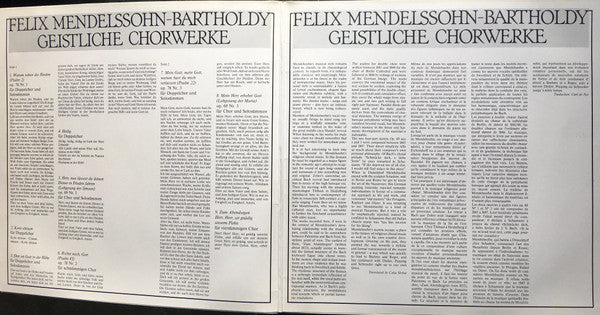 Felix Mendelssohn-Bartholdy - Niederrheinische Chorgemeinschaft, Hartmut Schmidt : Geistliche Chorwerke (LP)