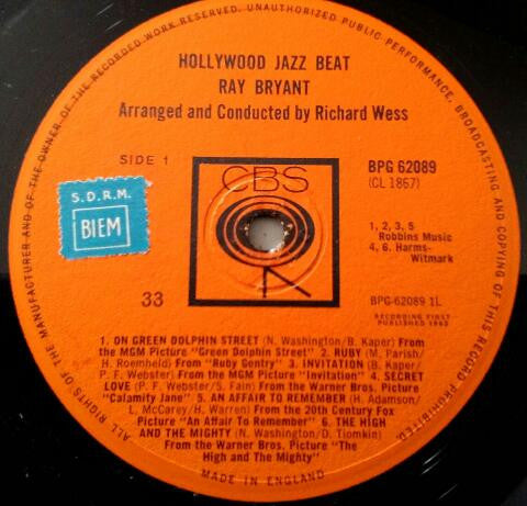 Ray Bryant : Hollywood Jazz Beat (LP)