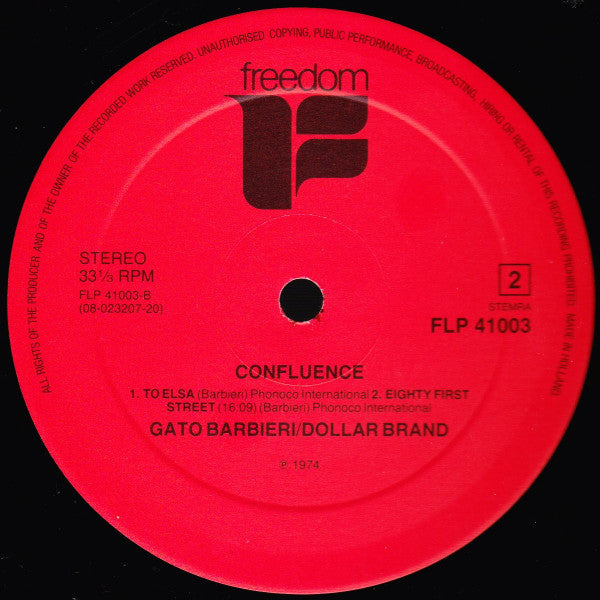 Gato Barbieri - Dollar Brand : Confluence (LP, Album, RE)