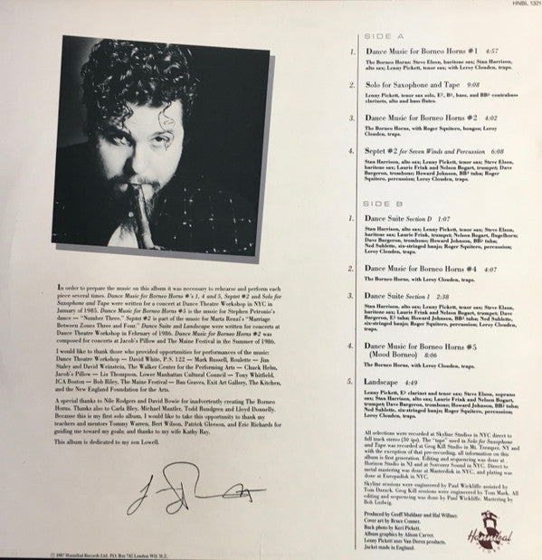 Lenny Pickett With The Borneo Horns : Lenny Pickett With The Borneo Horns (LP, Album)